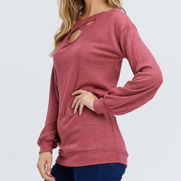 Forest Green Criss-Cross Front Sweater - Picture 5 of 7